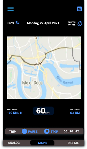 Screenshot GPS Speedometer - Odometer HUD