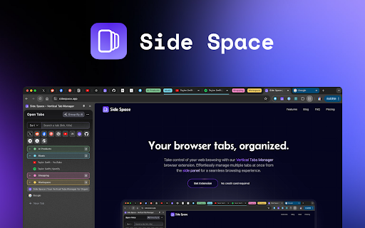 Side Space - AI Powered Vertical Tab Manager