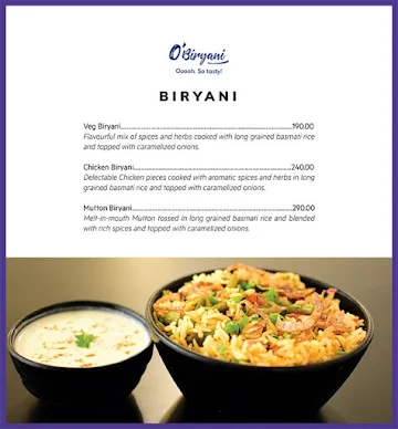 O'Biryani by OYO menu 