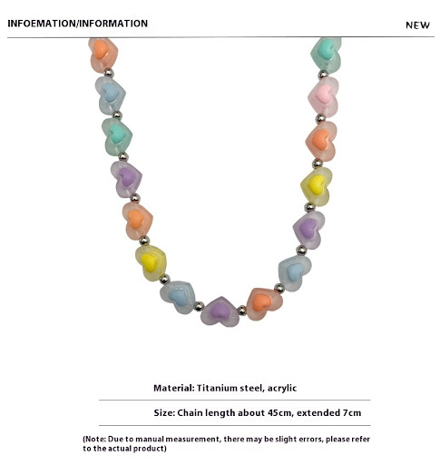 Title 2, Special-interest Design Candy-colored Love Neck...