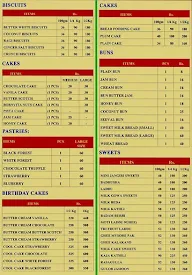 Sri Krishna Bakery and Sweets menu 1