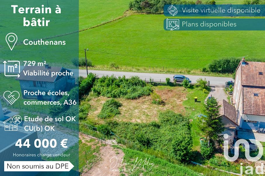 Vente terrain  729 m² à Couthenans (70400), 44 000 €