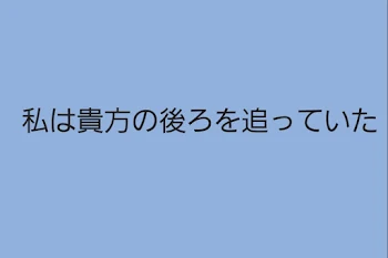 私は貴方の後ろを追っていた