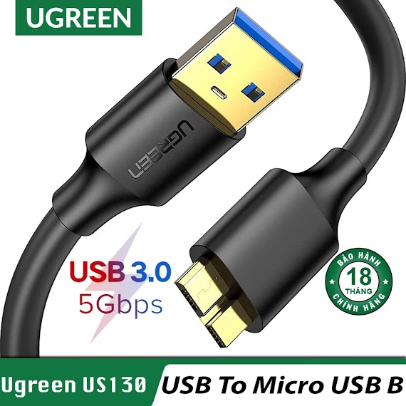 Dây Cáp Đọc Ổ Cứng Micro Usb 3.0 Ugreen Us130 - Bh 18T Chính Hãng