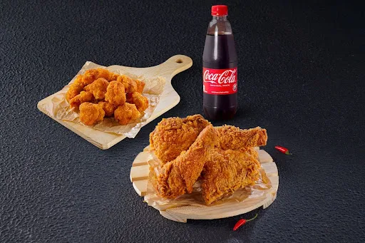 Hot & Crunchy Fried Chicken (4 Pcs) + Sides + Beverages