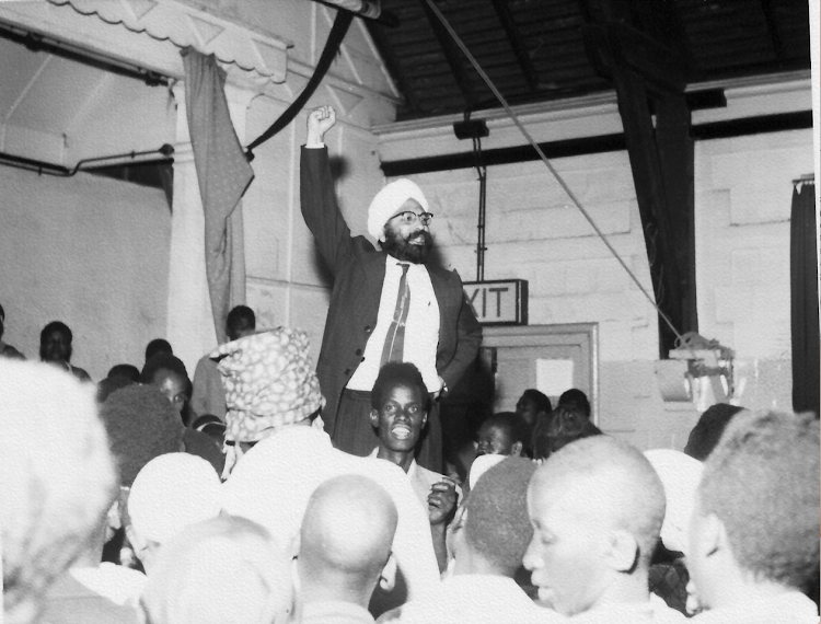 Makhan Singh addresses a trade union meeting in 1962