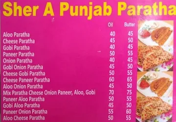 Sher A Punjab Paratha menu 