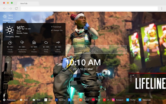 Apex Hero Lifeline New Tab Page HD Theme