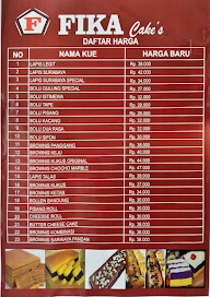 Fika Cakes menu 1