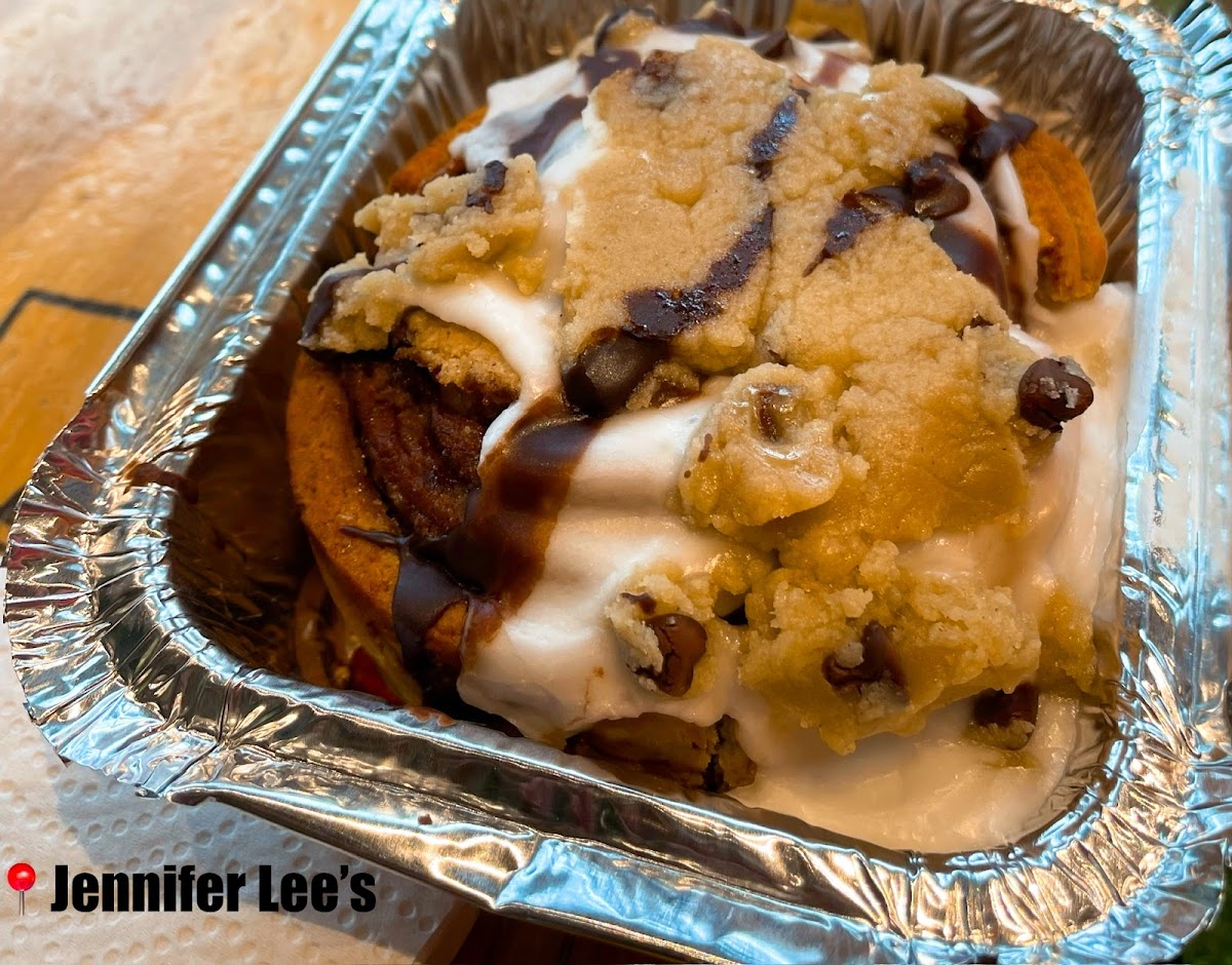 Cookie dough cinnamon roll