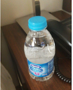 A single water bottle that was given to each of the students during their 14 day stay at the hotel. 