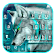 Thème de clavier Cyan Neon Wolf icon