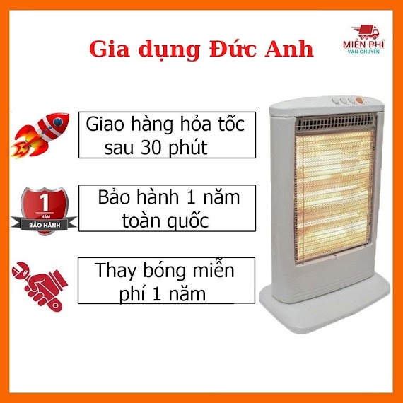 Quạt Sưởi Nova, Đèn Sưởi Nova, Đèn Sưởi Halogen Không Gây Khô Da Thân Thiện Môi Trường