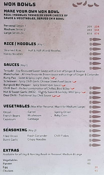 Chinese Wok menu 