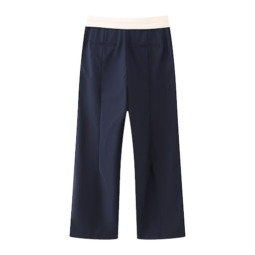 Title 12, Autumn Contrast Color Waist Casual Pants Comfor...