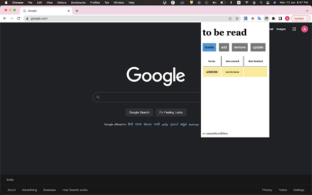 To Be Read chrome extension