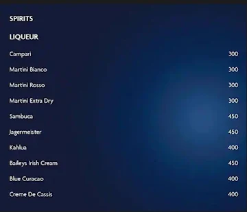 Evviva Sky Lounge - Crowne Plaza Pune City Centre menu 