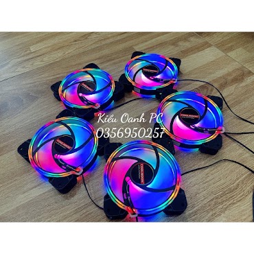 Quạt Tản Nhiệt, Fan Case Led Coolmoon K2 | K1 | S2 | S3 | X1 | Xanh Dương | Xanh Lá | Đỏ | Trắng | 5 Màu - Không Dùng Hub