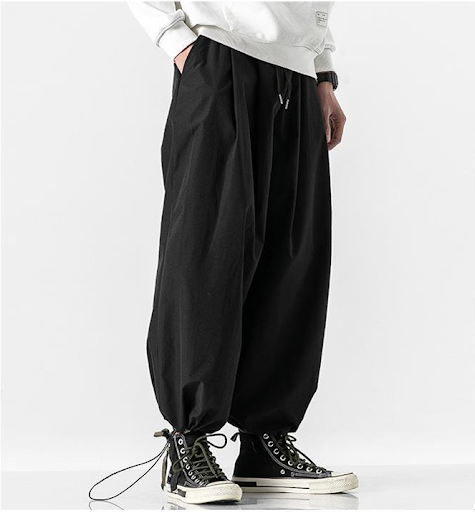 Title 1, Japanese Wide-Leg Pants featuring a loose, casu...