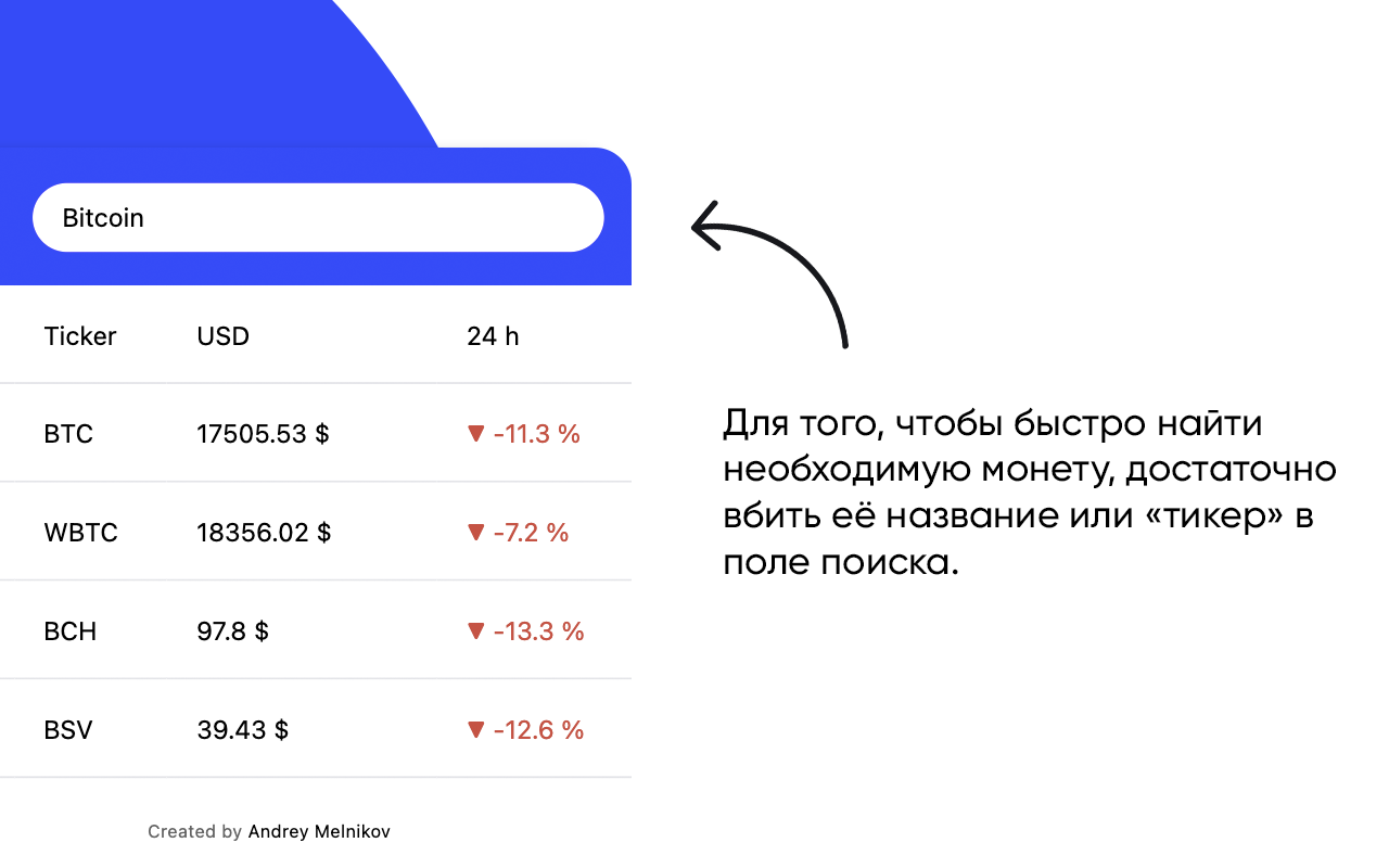 Курс криптовалют (Crypto Price Tracker) Preview image 1