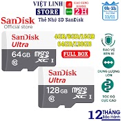 Thẻ Nhớ Sd Sandisk 128Gb 64Gb 32Gb 16Gb Ultra Upto 170Mb/S