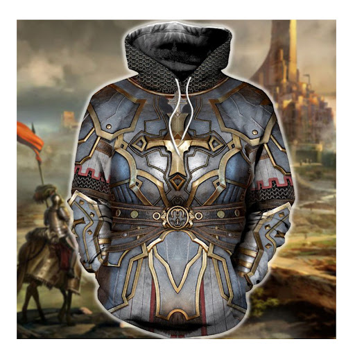 Title 5, Armor Knight Hot Print Mens Hooded Sweater. St...