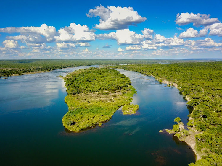 The 1.8km x 400m island is in the middle of the Zambezi.