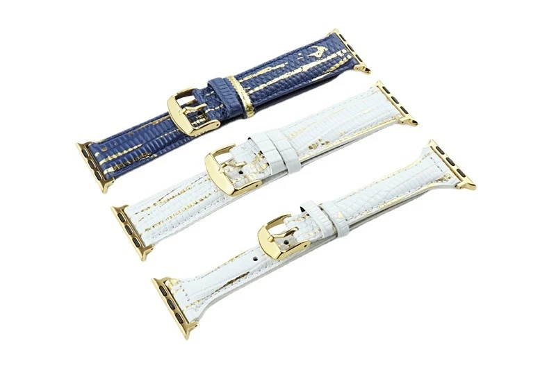 Bracelet de montre en cuir motif lézard bronzé. Un accessoire élégant et raffiné pour sublimer votre poignet. Confort et qualité assurés.