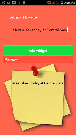 Simple Sticky notes Widget