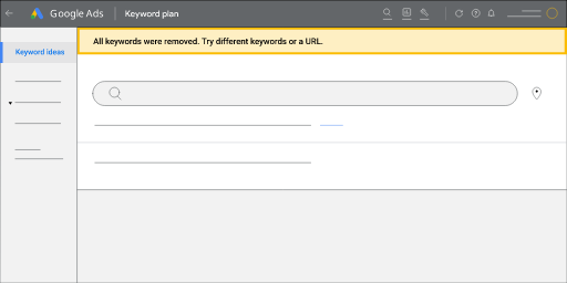 This image is an example of a keyword targeting error message.