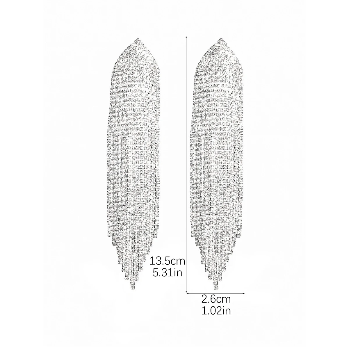 Title 7, Boucles doreilles longues à franges et strass ...