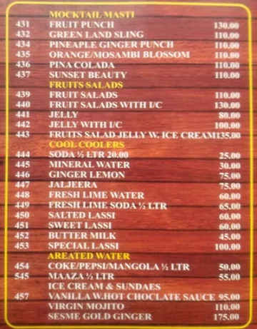 Radha Krishna menu 