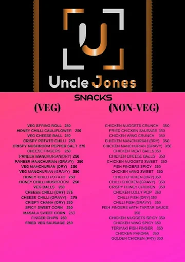 Uncle Jones menu 