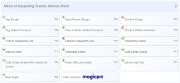 Darjeeling Snacks Momos Point menu 