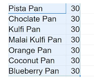 Jay Bhavani Pan Center menu 1