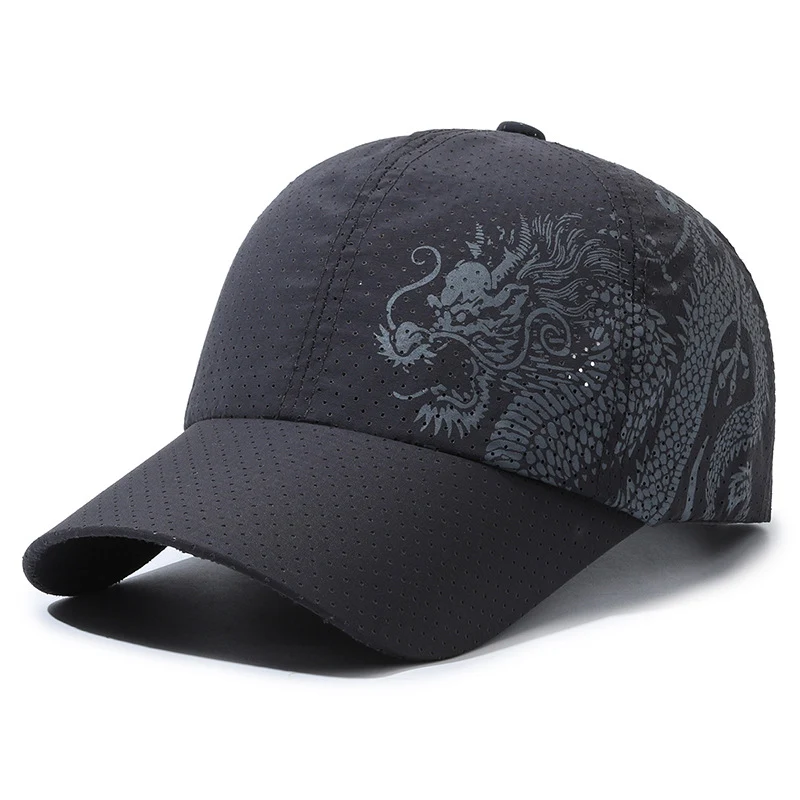 Men's Chinese Style Printed Dragon Baseball Cap Polyester offers a unique look, protects from sun, perfect for casual we