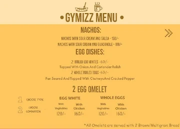 Gymizz menu 