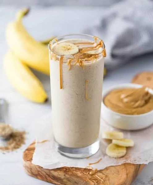 Peanut Butter Banana Smoothie(Skimmed Milk-Cold)(300ML)