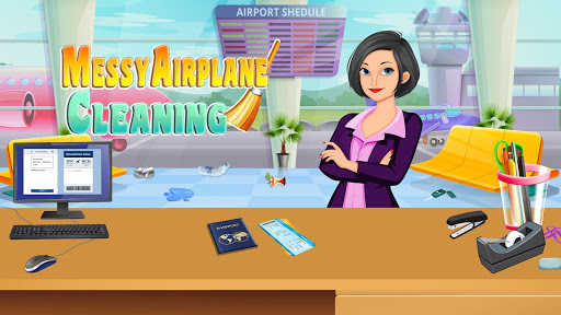 Messy Airplane Cleaning Washing Dirty Plane