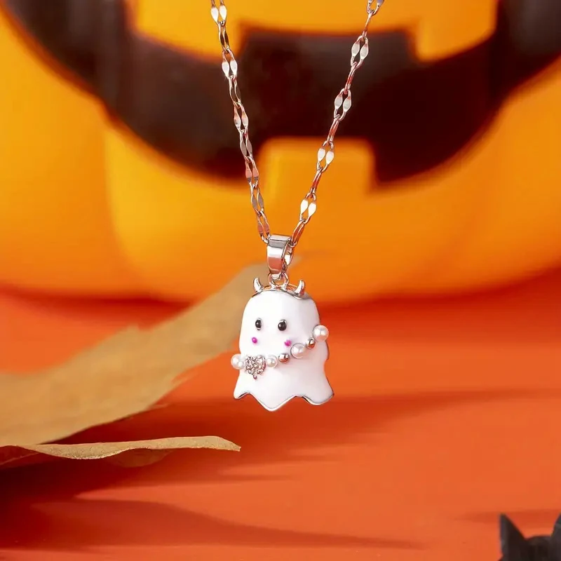 Title 1, Collier pendentif fantôme Halloween pour bonbon...