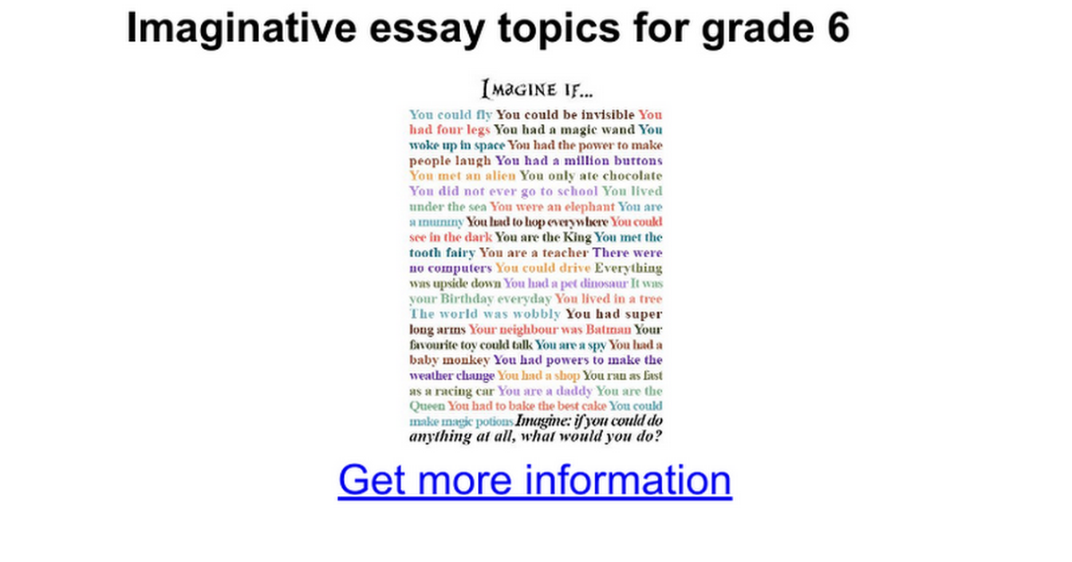 imaginative essay topics for grade 4