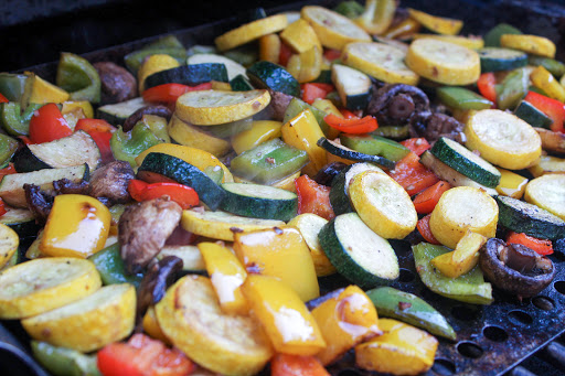 Balsamic Grilled Vegetables on a grill.