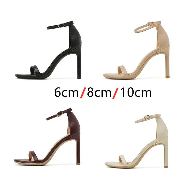 Scarpe da donna con tacco alto a stiletto e punta rotonda. Design alla moda sulla punta per un look elegante e raffinato.
