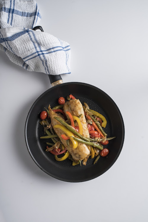 One-pan Mediterranean fish.