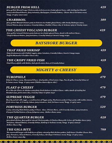 The Serial Burger menu 