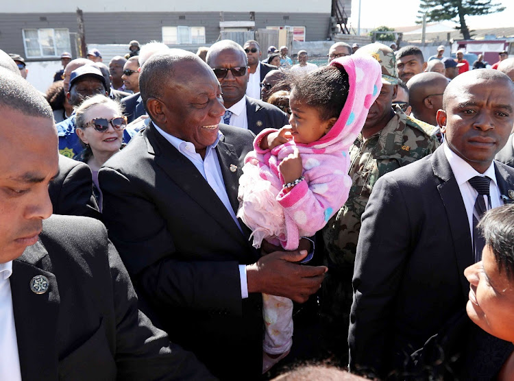 President Cyril Ramaphosa in Hanover Park, Cape Town, in November 2018 for the launch of the police's anti-gang unit.