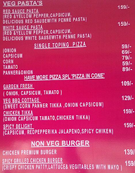 The Bangalore Pizza House menu 3