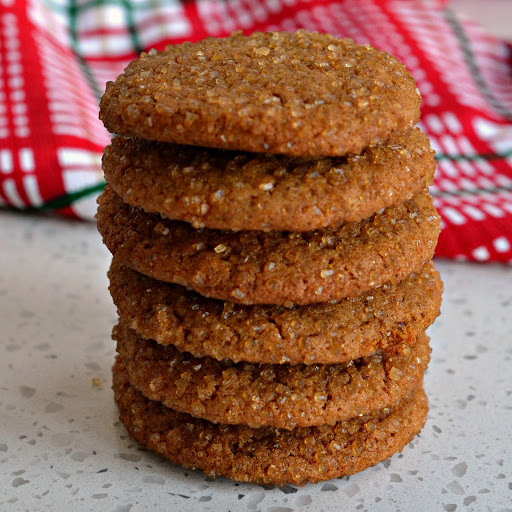 These scrumptious Ginger Snap cookies are bursting with the complex flavors of ginger, cinnamon, cloves and fresh cracked black pepper.  To top off these tasty morsels roll the cookie dough balls in Turbinado Sugar. 