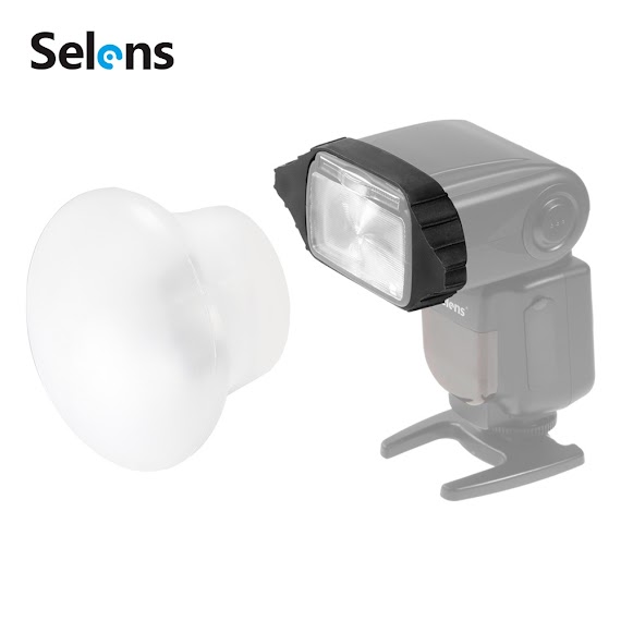 Combo Tản Sáng Bộ Đèn Khuếch Tán Ánh Sáng Selens Hình Cầu Từ Tính Bằng Silicon Kèm Phụ Kiện Cho Đèn Flash Speedlite