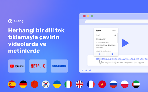 eLang: Netflix ve YouTube ile dil öğrenin